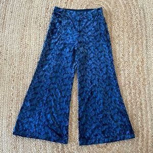 Gorgeous Printed Velvet Wide Leg Party Pants